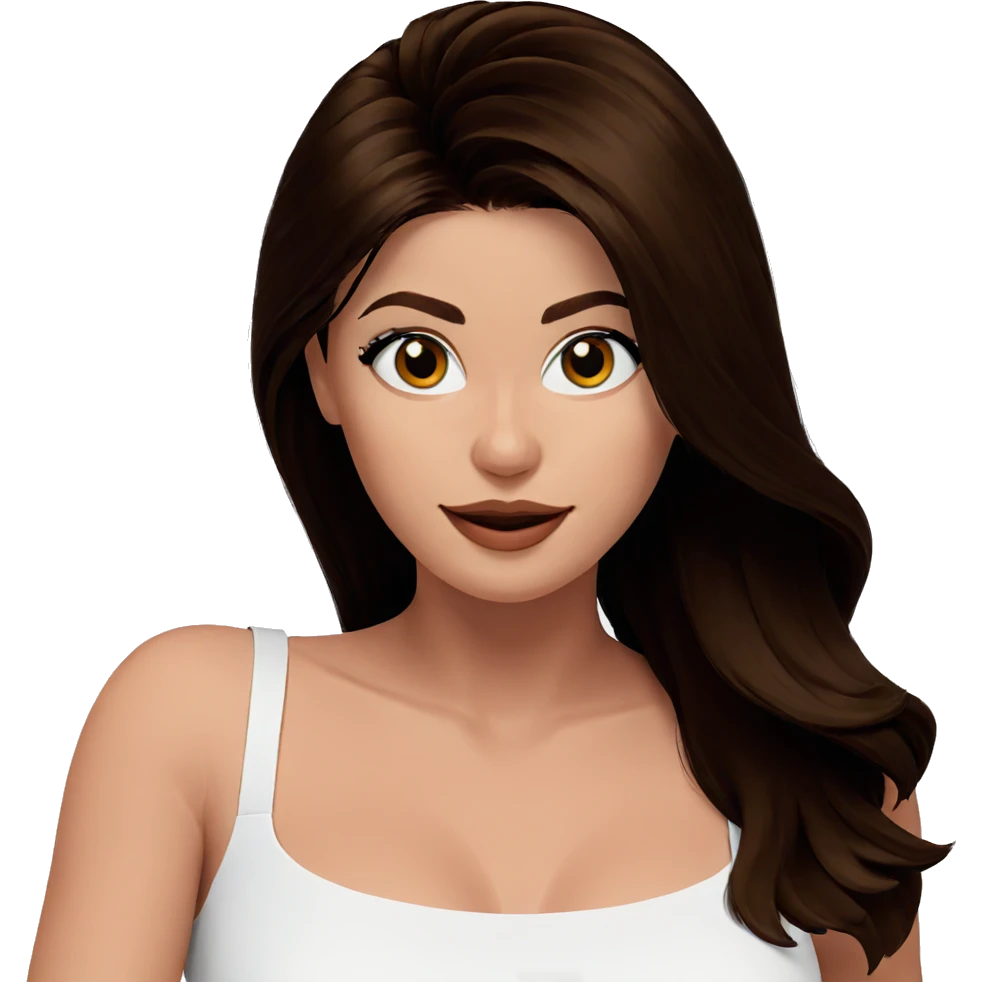 smiling girl with brown hair emoji
