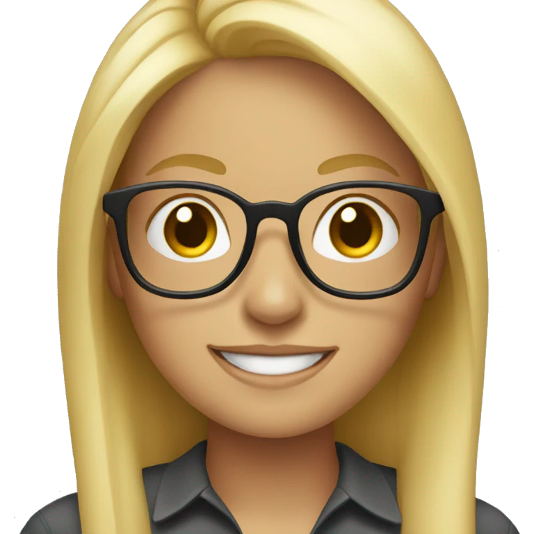 blonde girl with glasses smiling emoji