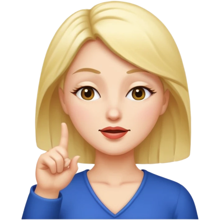sassy lady pointing up with her eyes closed  emoji