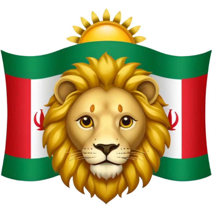 Iran flag with lion and sun emoji