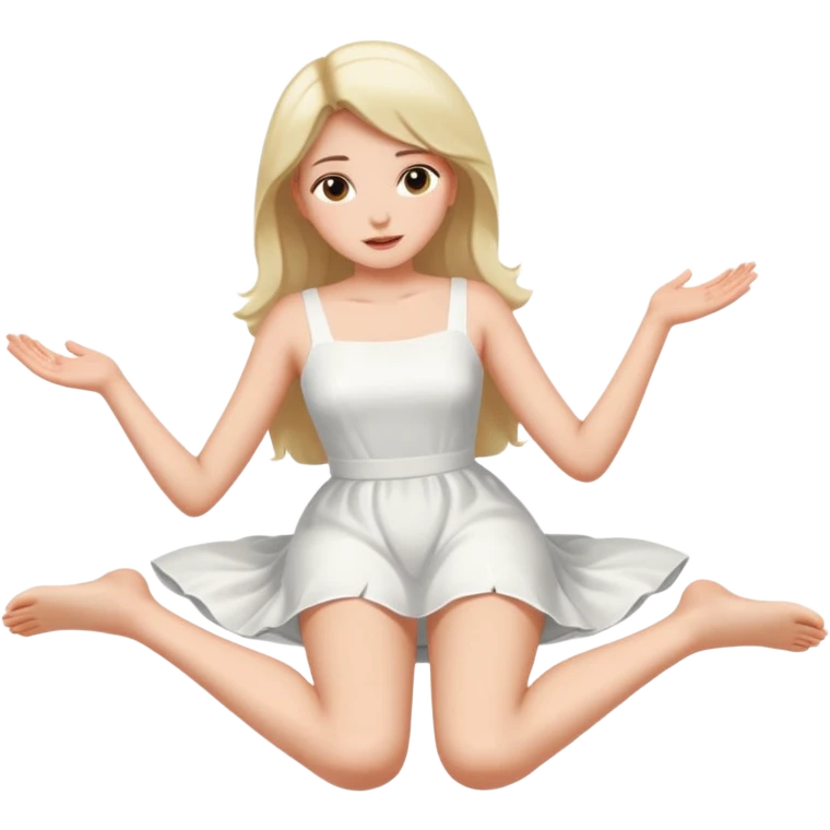 girl is lying down and spreading her legs emoji