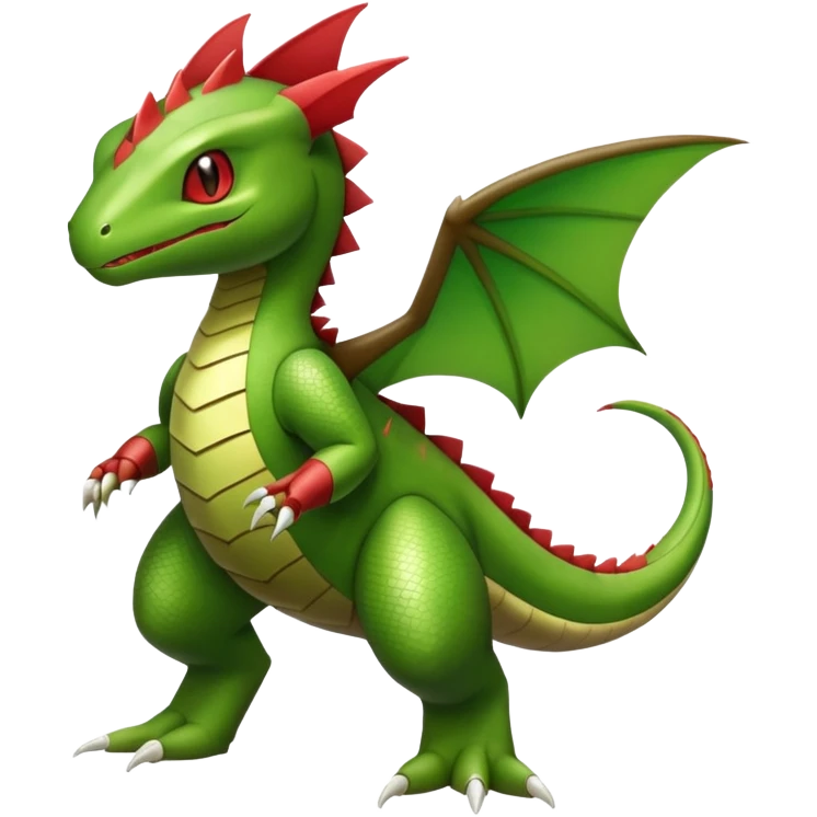Flygon-Larvitar-Fraxure-hybrid-creature, (full body) emoji
