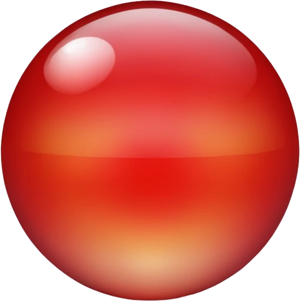 Gradient glass red ball emoji