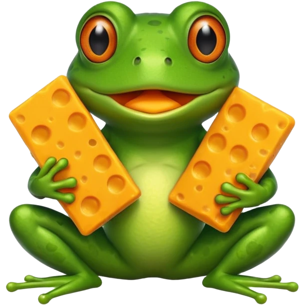 A froggy with a cheez it emoji