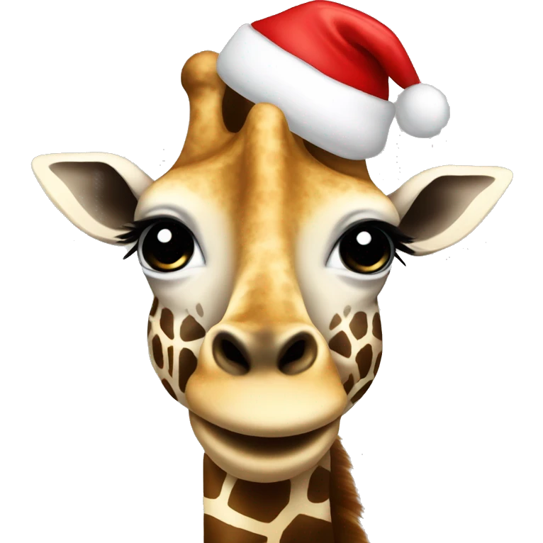 Giraffe in Santa hat emoji