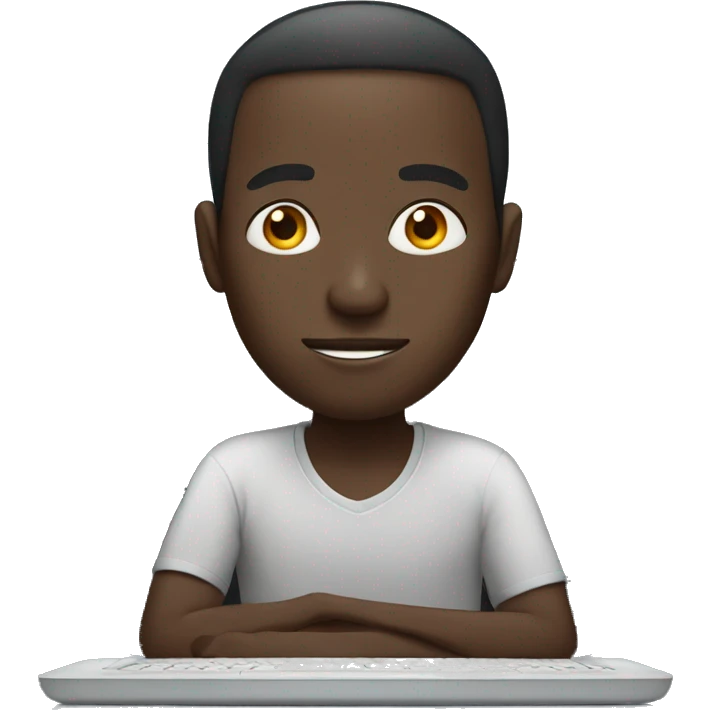 african man with computer emoji