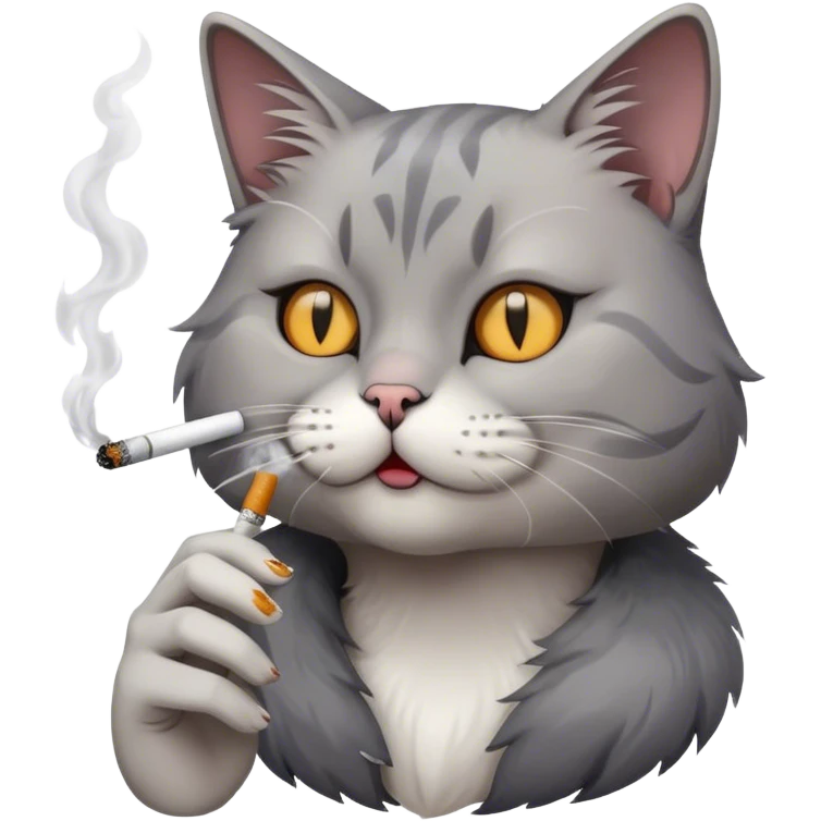 Cat smoking a cigarette emoji