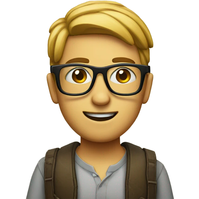 hispter with nerd glass emoji