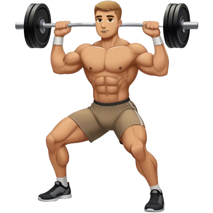buff man weighted lunges emoji