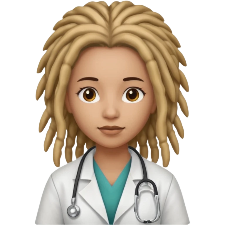 girl doctor with dreadlock emoji