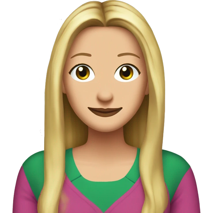 Phoebe Buffay from Friends with green eyes wearing colourful clothes emoji