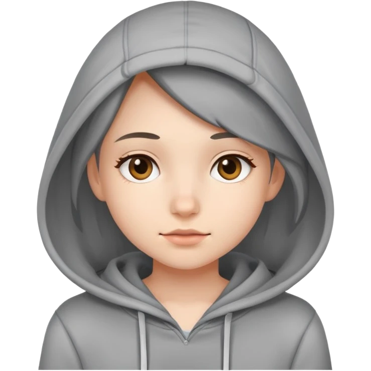 후드집업을 입고 있는 소녀 emoji