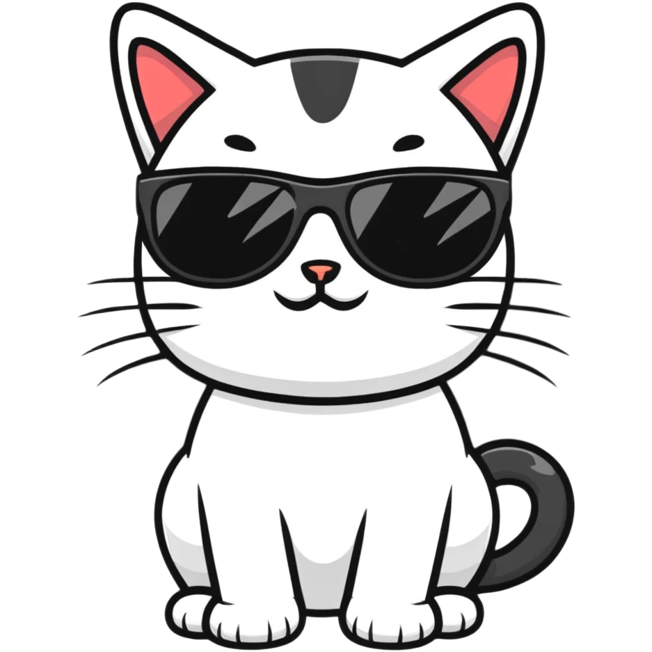 Cat with sunglasses emoji