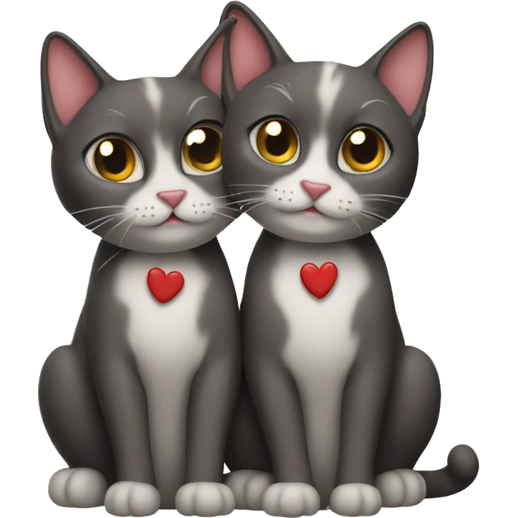 2 cats in love  emoji