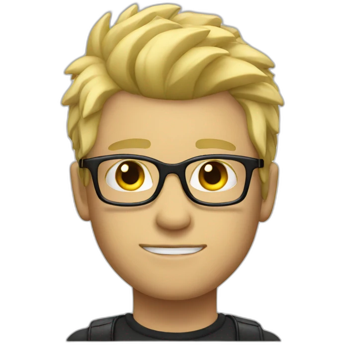 guy with glasses and blonde punk hair emoji