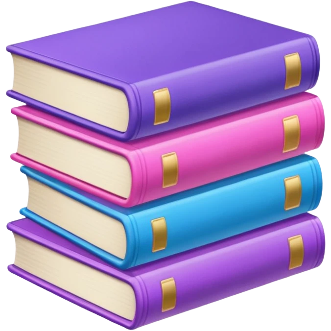 Blue pink and purple books  emoji