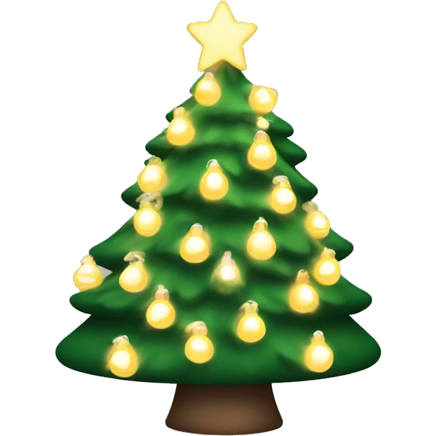 christmas tree with warm white lights emoji