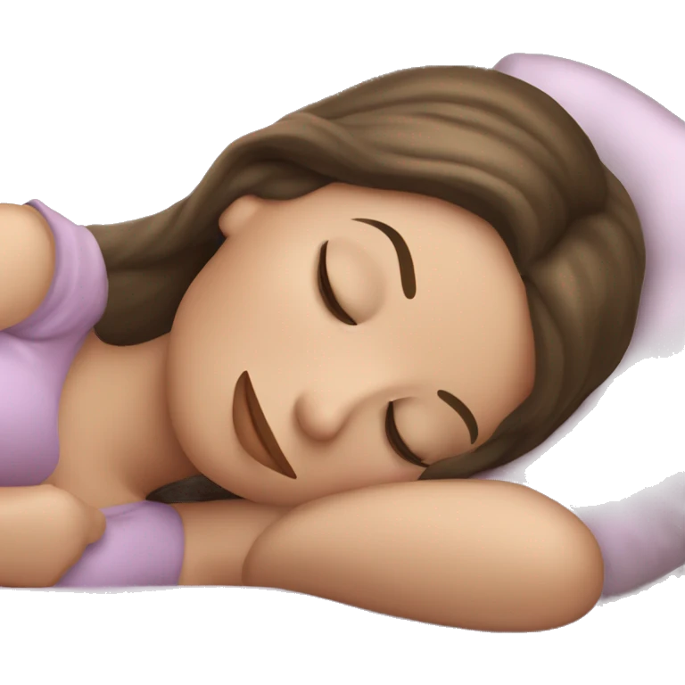 sleeping beauty brunette white girl with a silk pillow emoji