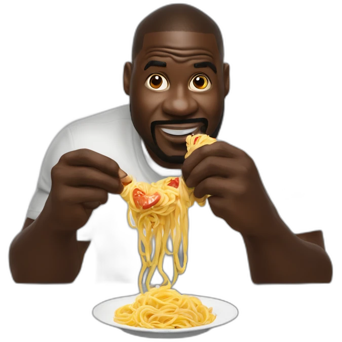shaquile o’ neal eating mario star pasta powerup emoji