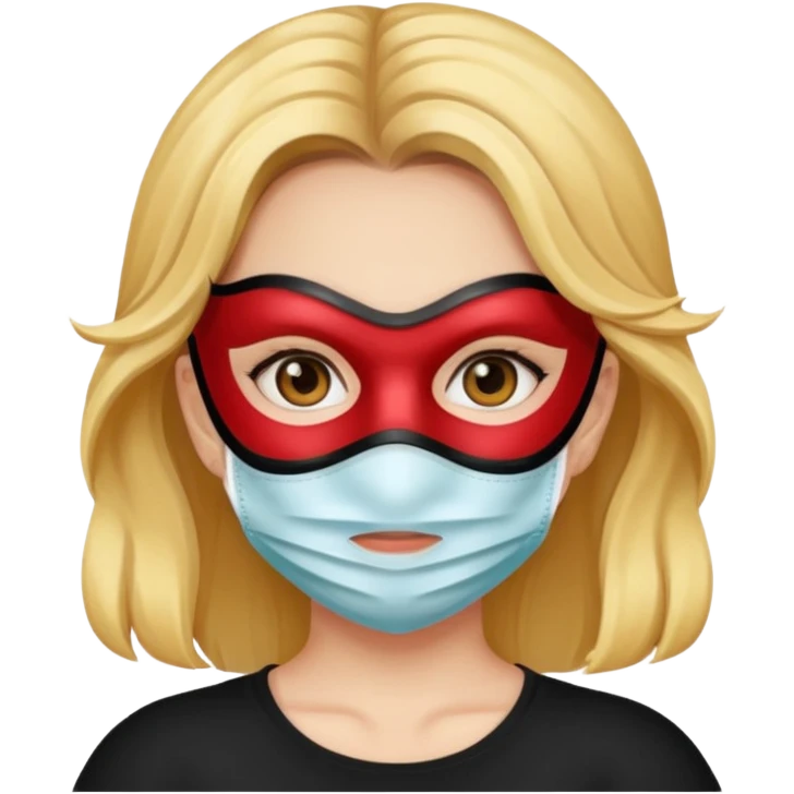 A girl with a mask emoji