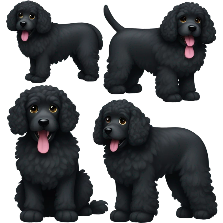 Large black doodle dog emoji