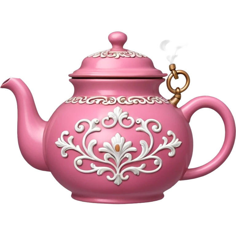 Pink steaming and boiling  tea pot emoji