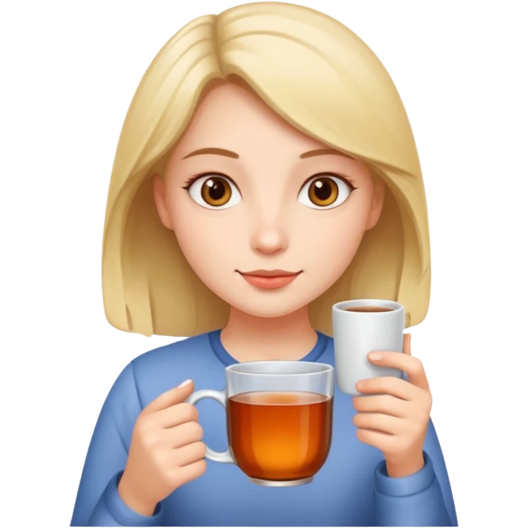 Девушка с кружкой чая emoji