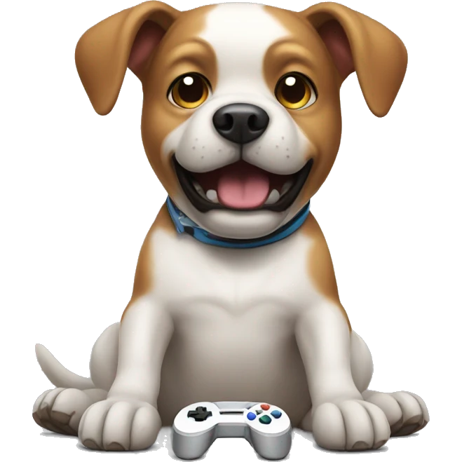 dog playing video games emoji