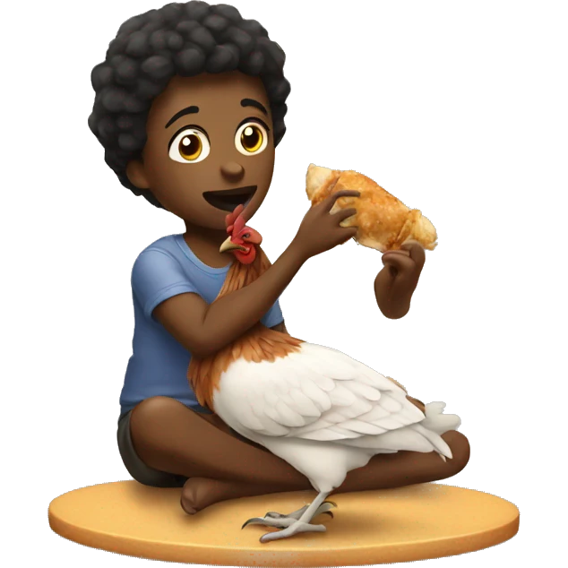 African eating chicken emoji