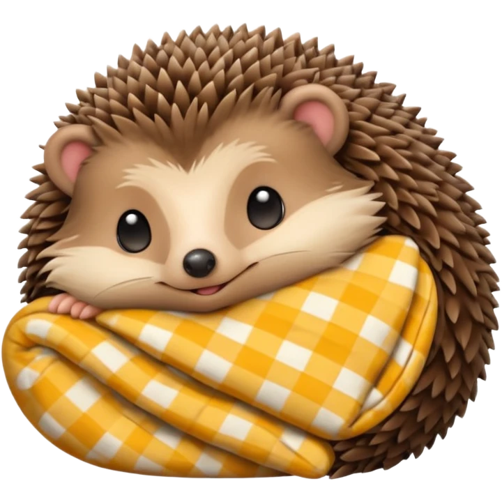 hedgehog in pajama curled up emoji