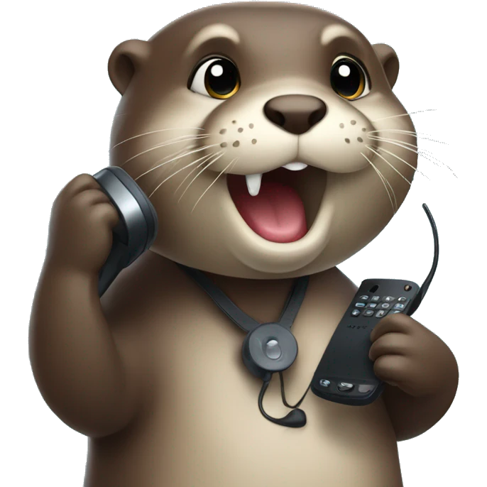 Otter talking on a phone emoji