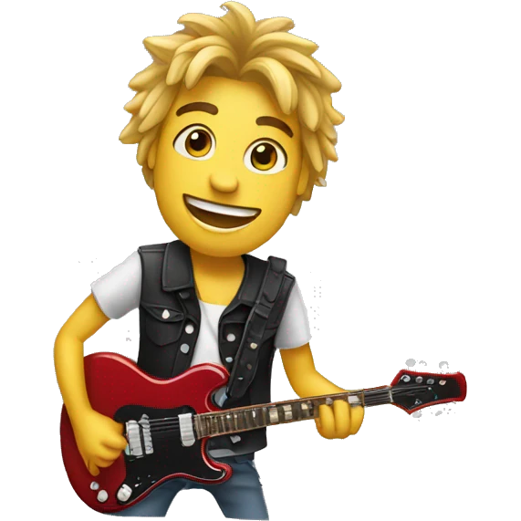 Rockstar musician happy emoji