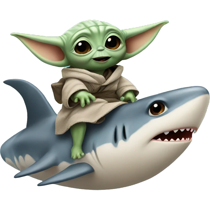 baby yoda riding shark emoji