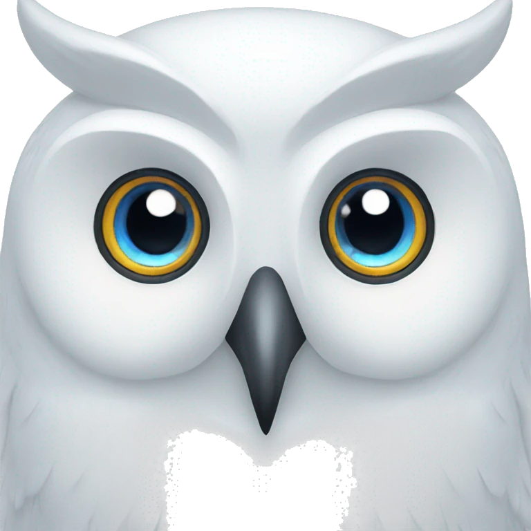 White owl blue eyes emoji