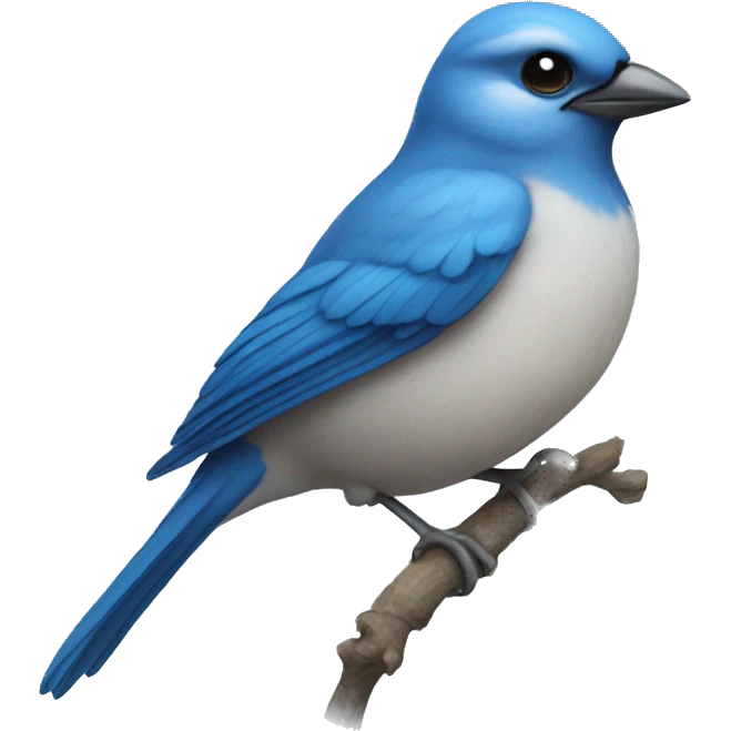blue sparrow with an emoji