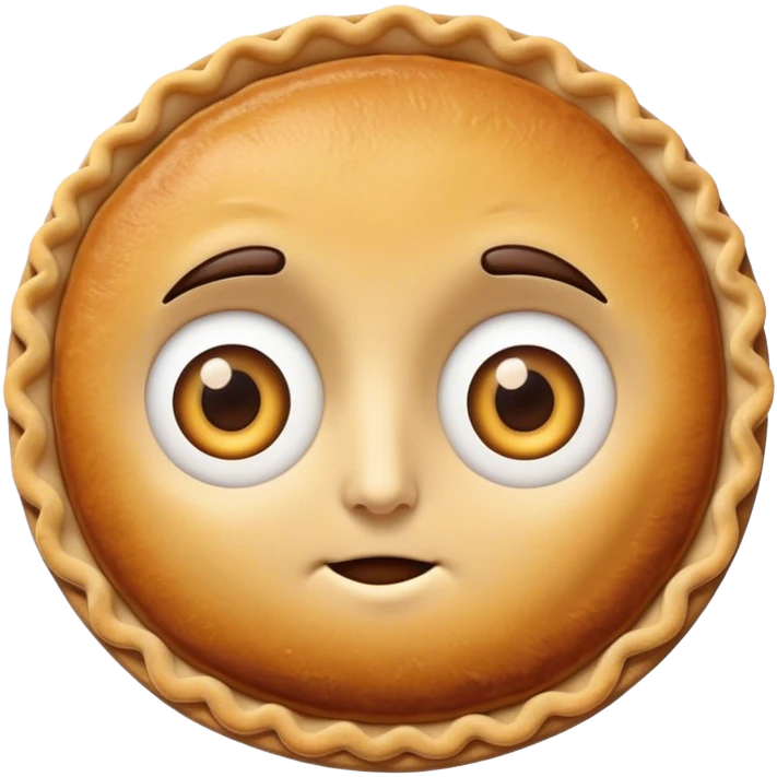 A pie with eyes emoji