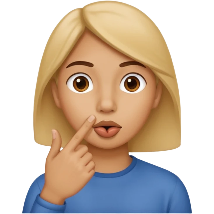 знак рукой "тише", "тшшш" у рта emoji