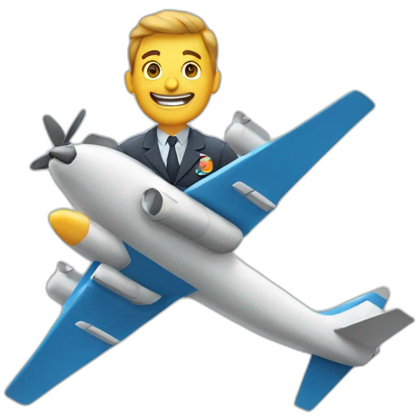 Un monsieur qui porte un avion sur sa tete emoji