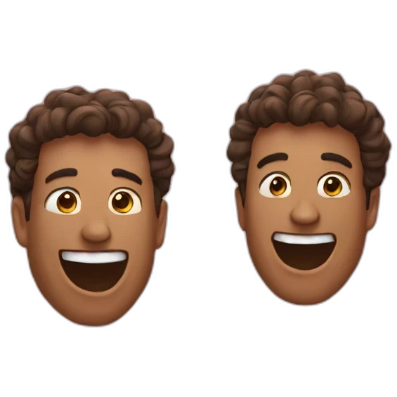 2 man with Baer laughing emoji