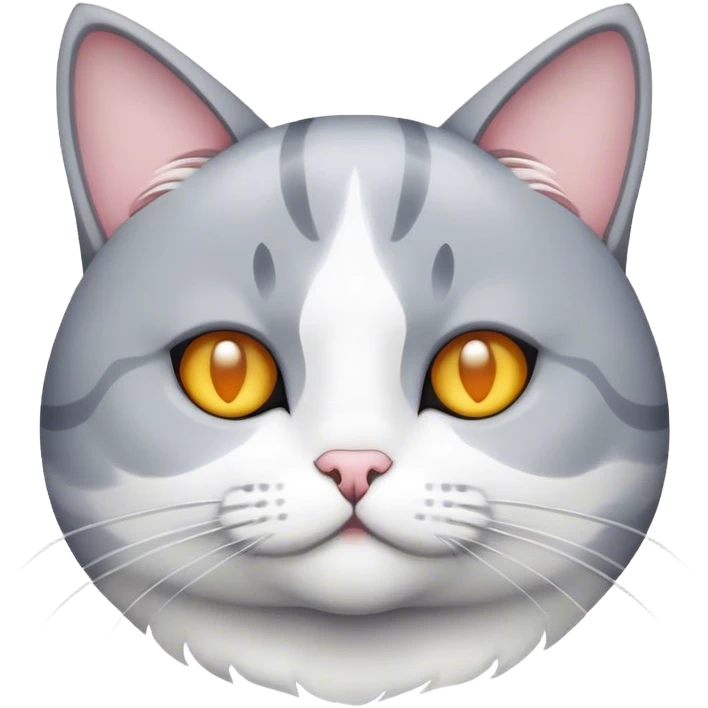 Grey and white cat emoji