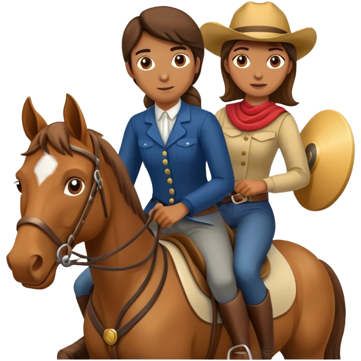 eine Reiterin auf Pferd und ein Reiter auf Pferd emoji