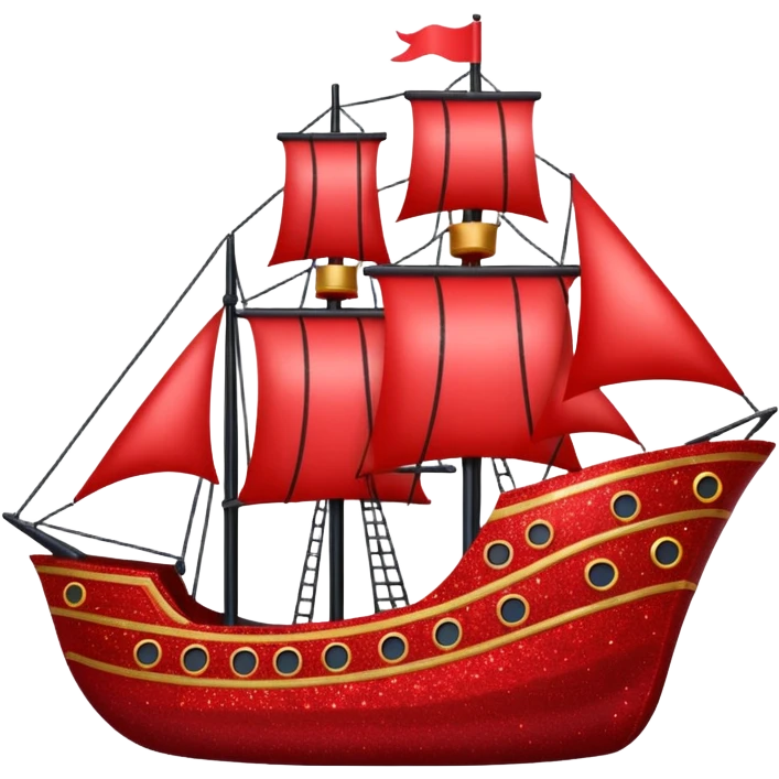 red glitter ship emoji