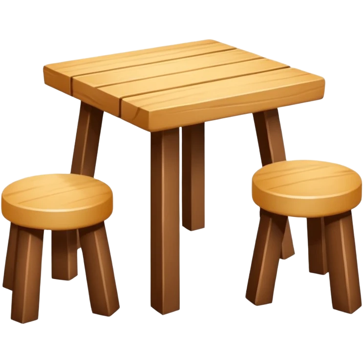 mesa de madera, alta, color madera natural, pequeña, con espacio para solo colocar dos sillas altas emoji