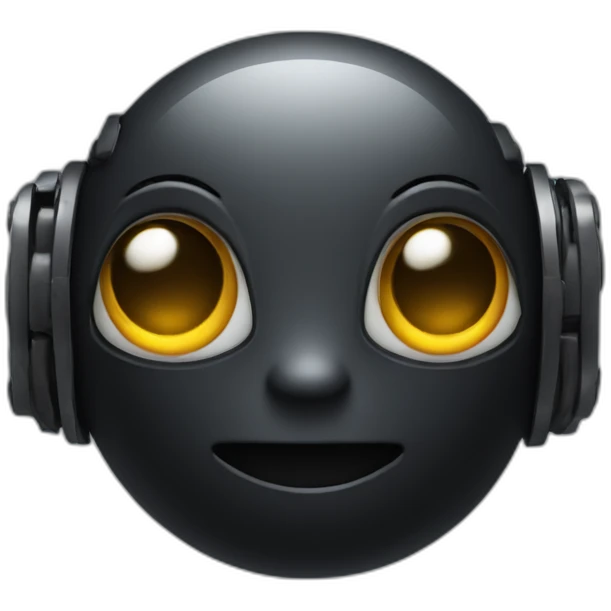 cute black robot face emoji