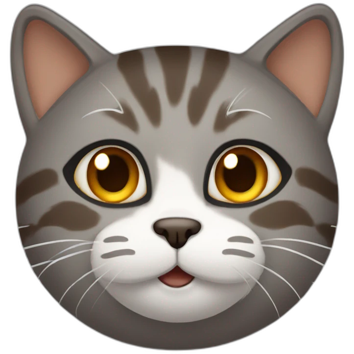 middle grey and brown cat emoji
