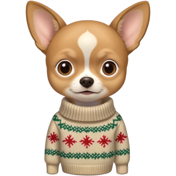 All Tan deer-head chihuahua sitting wearing a sweater emoji