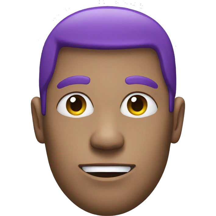 A human with his head looking like a thumb, and all in purple emoji