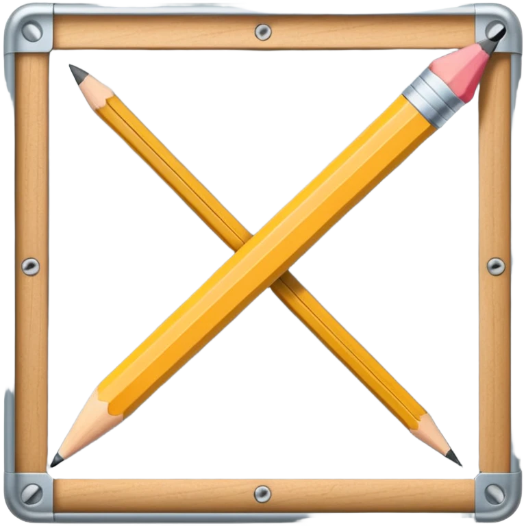 pencil and ruler crossing on a screen emoji