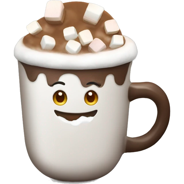 Hot cocoa with marshmallow emoji
