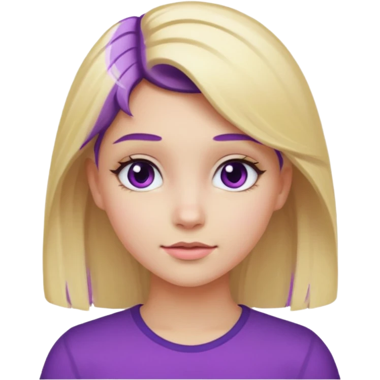 Blond hair with purple bottom girl emoji